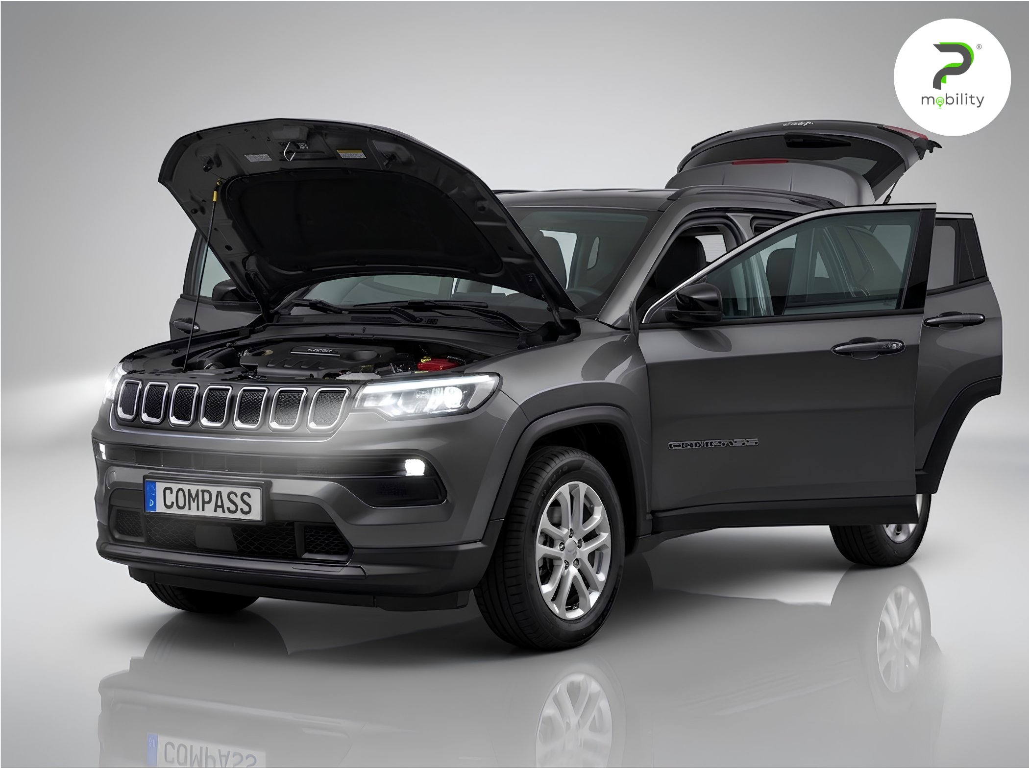 Jeep Compass con sportelli aperti