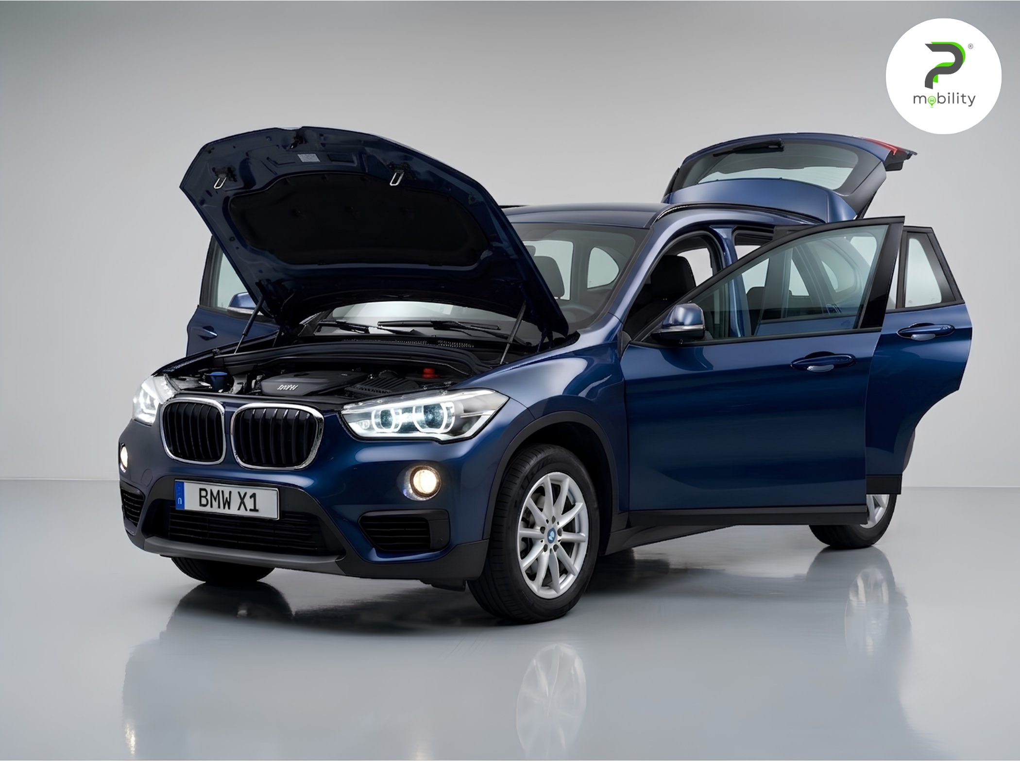 BMW X1 xDrive 18d con sportelli aperti